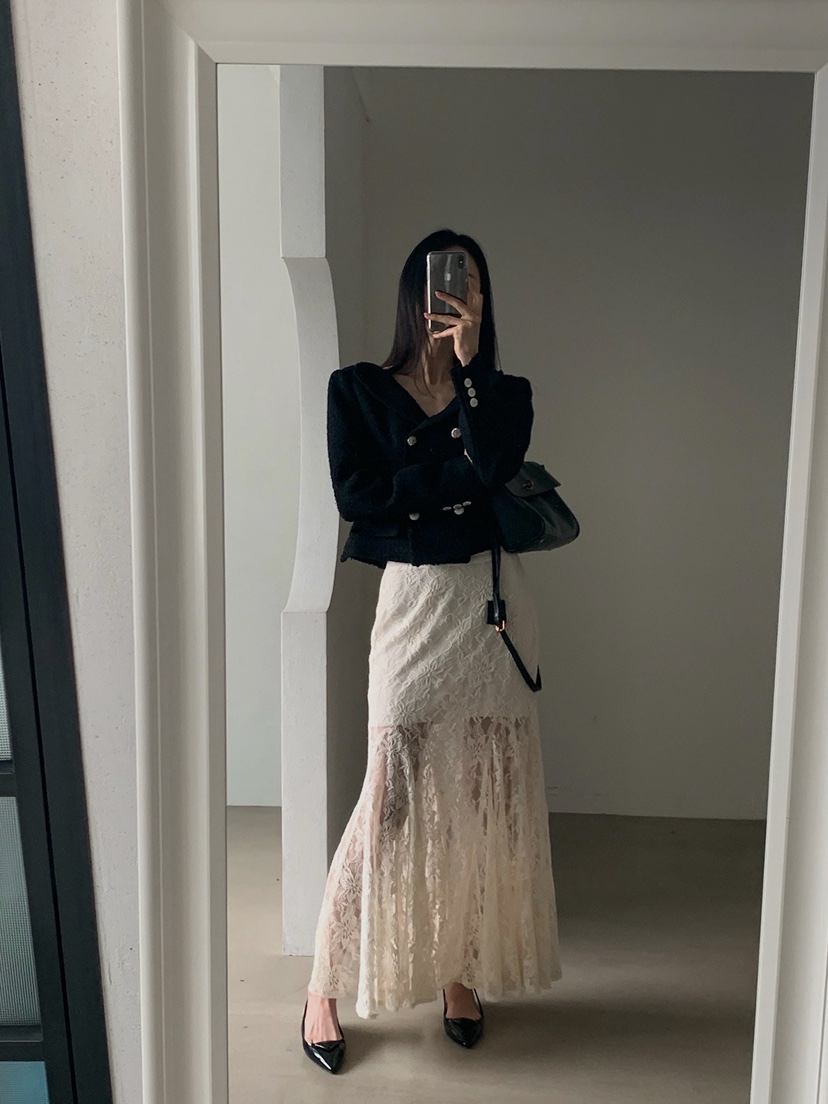 VERANDA韓國直郵實拍女裝新品熱賣職業時尚夾克含脖帶粗花呢VERANDA夾克