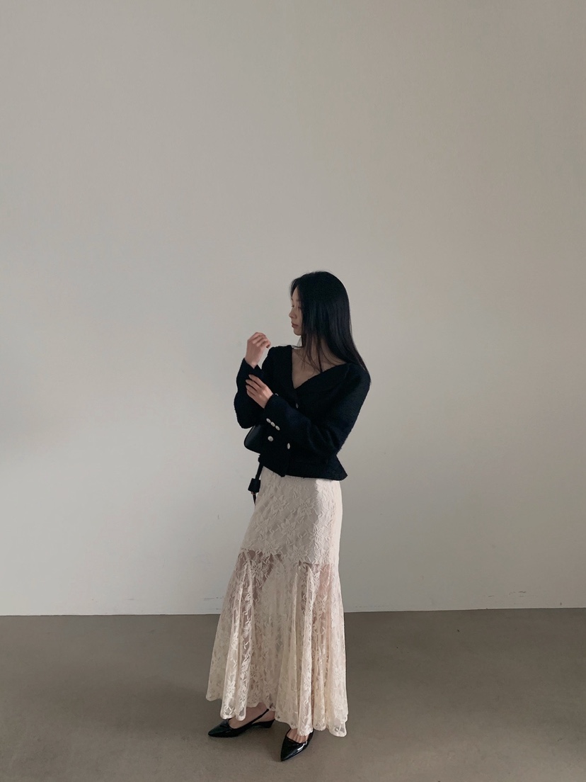 VERANDA韓國直郵實拍女裝新品熱賣職業時尚夾克含脖帶粗花呢VERANDA夾克