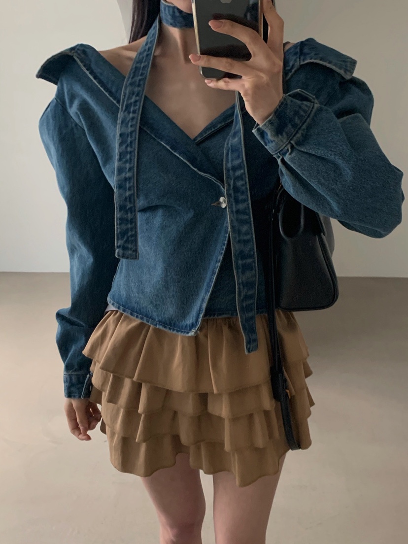 VERANDA韓國東大門代購女裝新款人氣推薦襯衫蕾絲衫含脖帶VERANDA襯衫/蕾絲衫