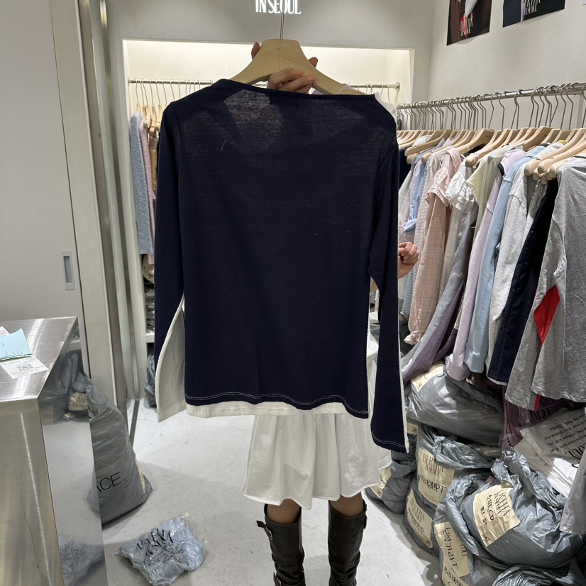 BERTHA韓國直郵實拍女士新品推薦人氣休閑26春夏時尚長袖T恤BERTHA長袖T恤