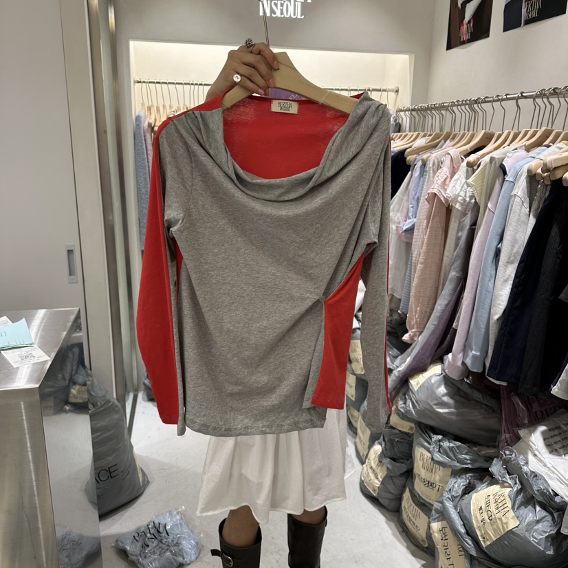 BERTHA韓國直郵實拍女士新品推薦人氣休閑26春夏時尚長袖T恤BERTHA長袖T恤圖色2