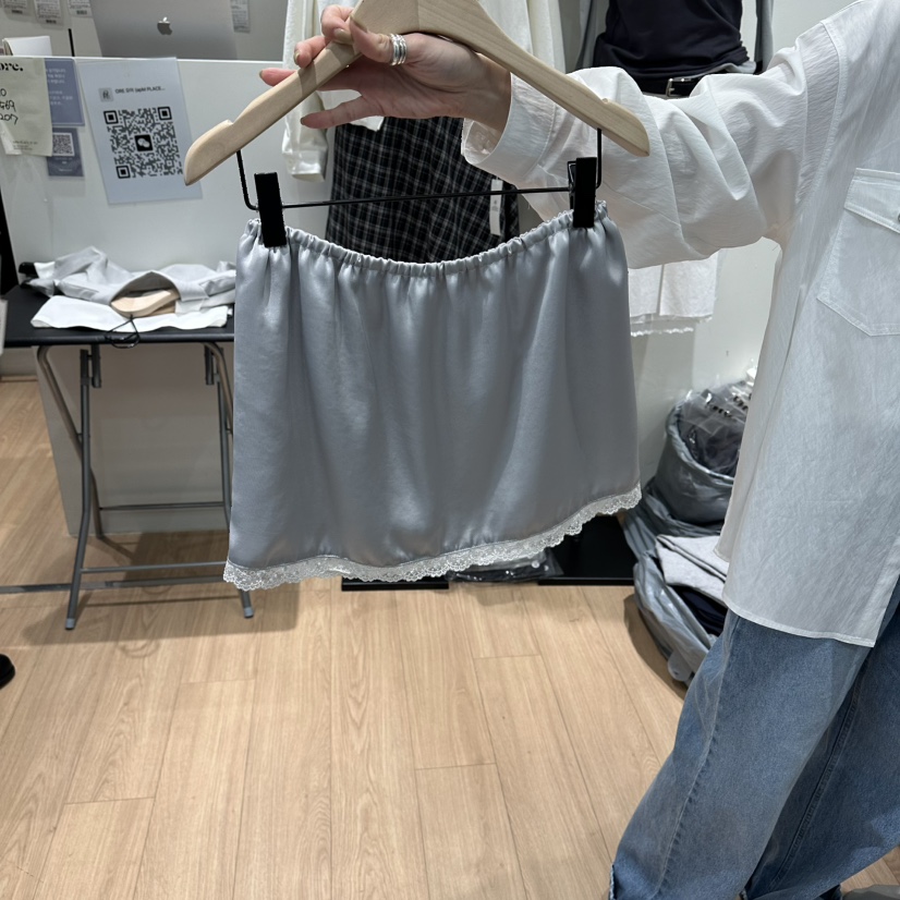 ORE-P韓國直郵實拍女士新款休閑職業時尚短裙不含腰帶緞面ORE短裙