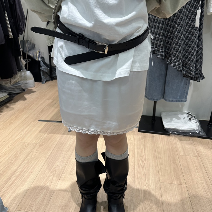 ORE-P韓國直郵實拍女士新款休閑職業時尚短裙不含腰帶緞面ORE短裙圖色3