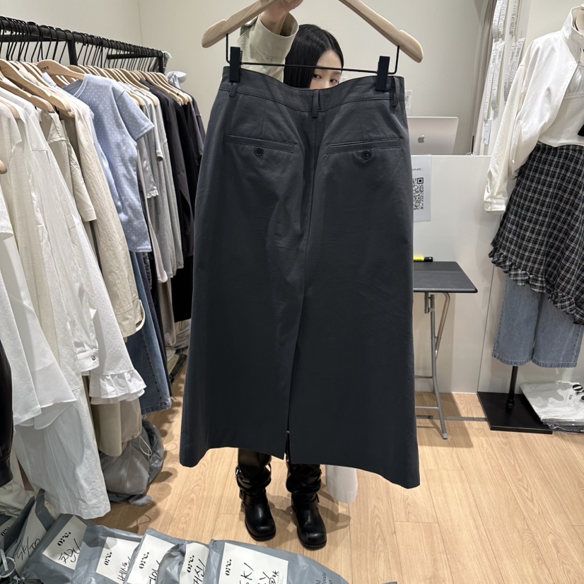 ORE-P韓國東大門直郵女裝新品26春夏職業推薦熱賣長裙雙層ORE長裙