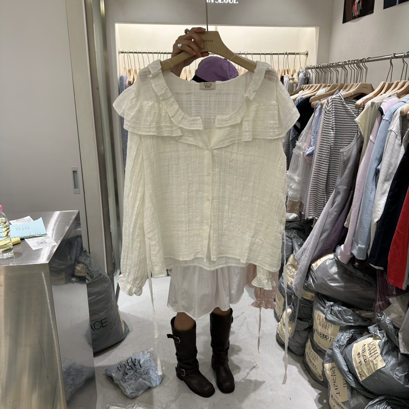 BERTHA韓國直郵女裝新款職業人氣時尚26春夏休閑襯衫蕾絲衫BERTHA襯衫/蕾絲衫圖色2