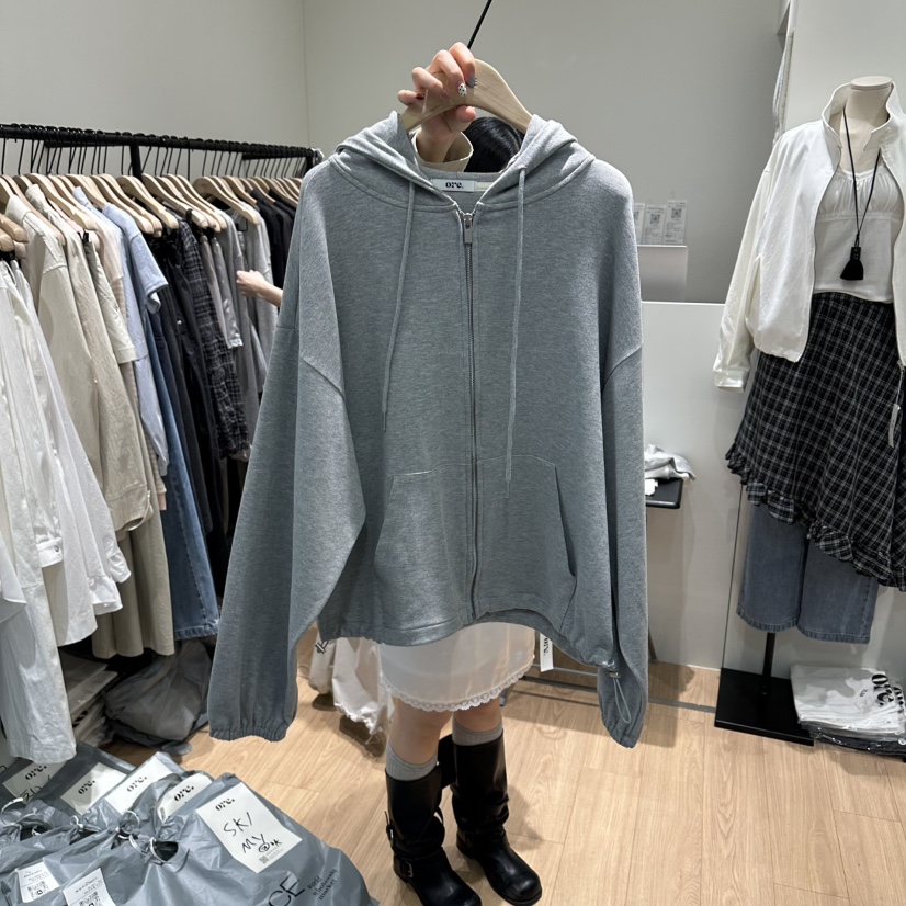 ORE-P韓國東大門直郵女士新品熱賣時尚人氣夾克系帶拉鏈ORE夾克圖色1