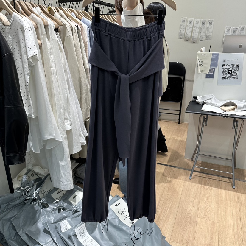 ORE-P韓國直郵女士新款推薦時尚休閑26春夏職業休閑褲系帶ORE休閑褲圖色2