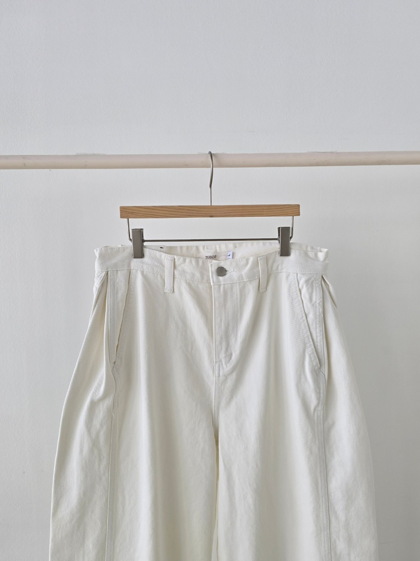 J SHOP韓國直郵女士新品休閑熱賣人氣26春夏職業牛仔褲褶裥J_SHOP牛仔褲