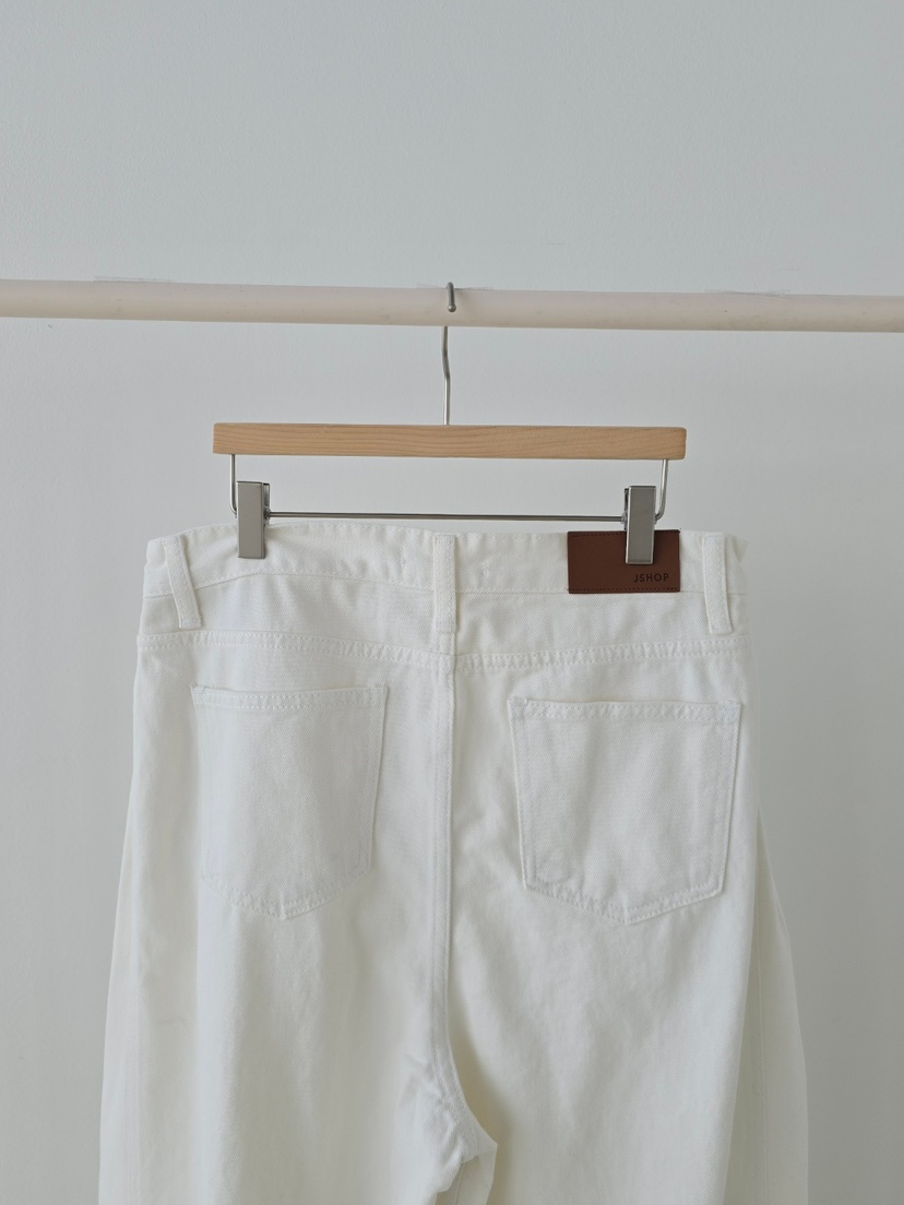 J SHOP韓國直郵女士新品休閑熱賣人氣26春夏職業牛仔褲褶裥J_SHOP牛仔褲