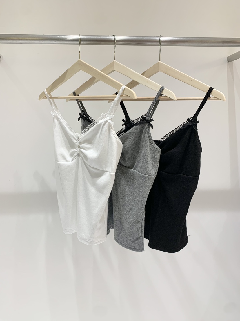 FABRIC韓國東大門直郵女士新品26春夏休閑熱賣吊帶背心蕾絲FABRIC吊帶/背心