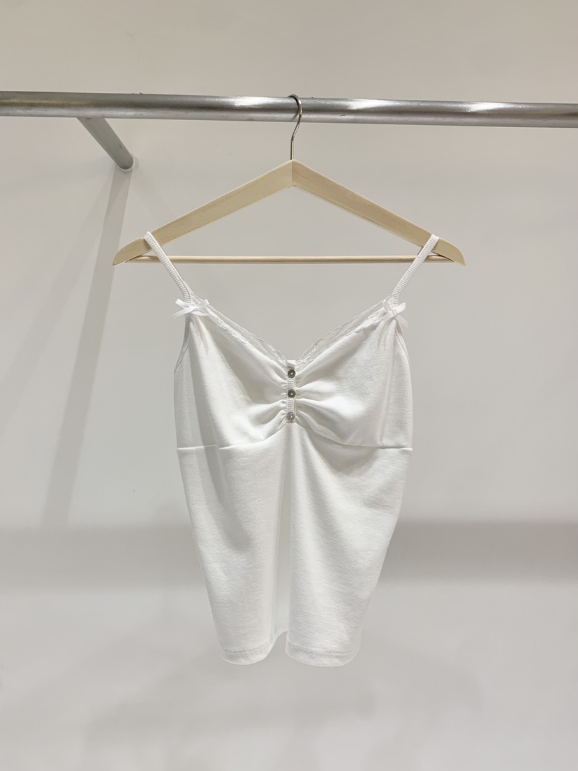 FABRIC韓國東大門直郵女士新品26春夏休閑熱賣吊帶背心蕾絲FABRIC吊帶/背心圖色1