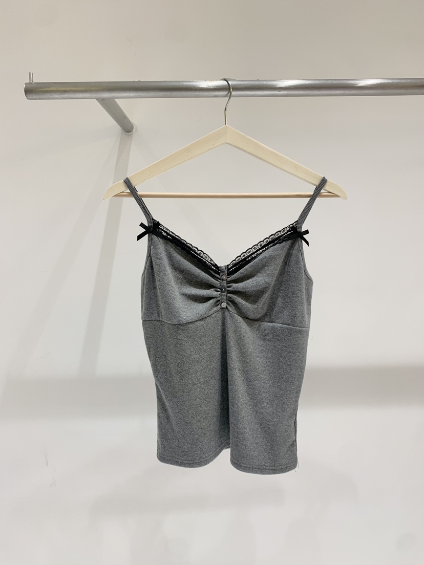 FABRIC韓國東大門直郵女士新品26春夏休閑熱賣吊帶背心蕾絲FABRIC吊帶/背心圖色2