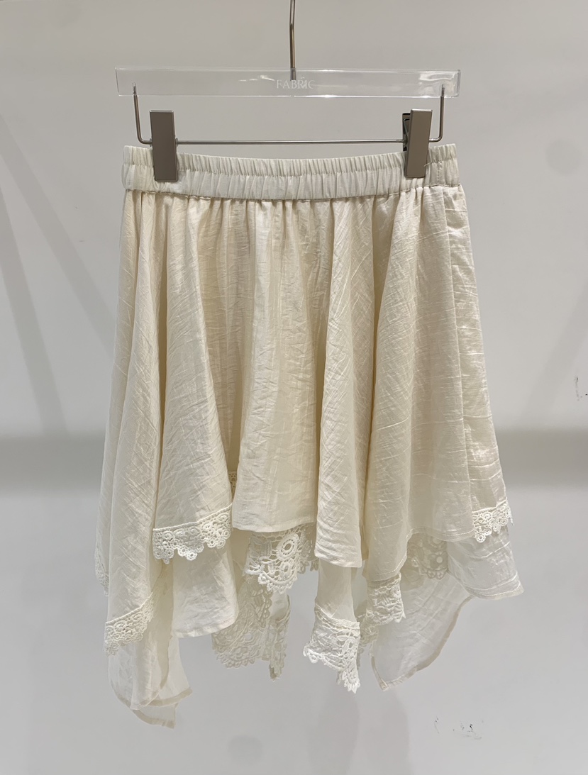 FABRIC韓國直郵女裝新品休閑時尚26春夏推薦職業短裙蕾絲FABRIC短裙圖色1