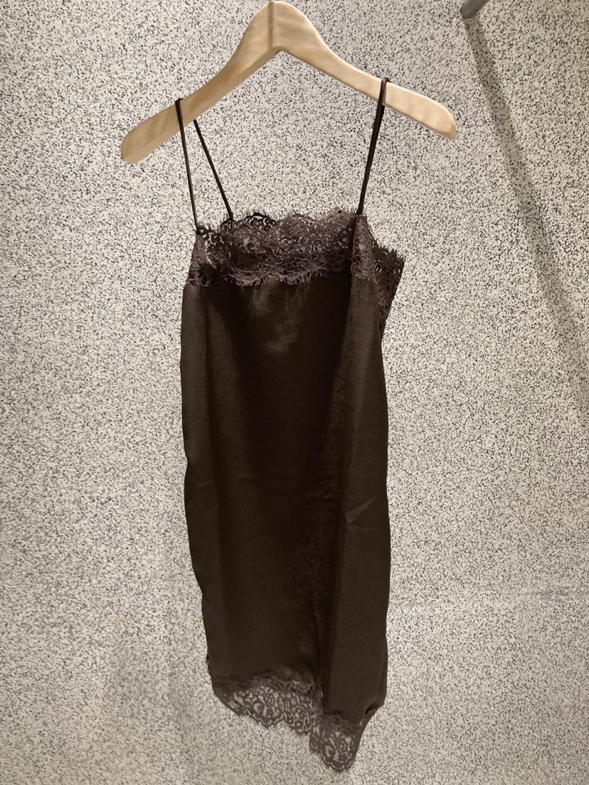 ADDICTED韓國代購女士新款推薦時尚休閑熱賣人氣連衣裙蕾絲ADDICTED連衣裙圖色2棕色