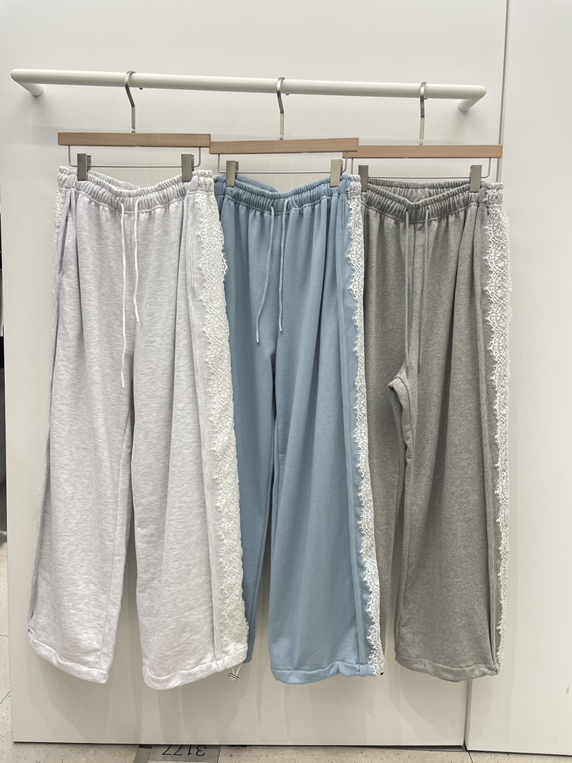 NYLON韓國東大門代購女士新款休閑推薦人氣26春夏休閑褲蕾絲NYLON休閑褲