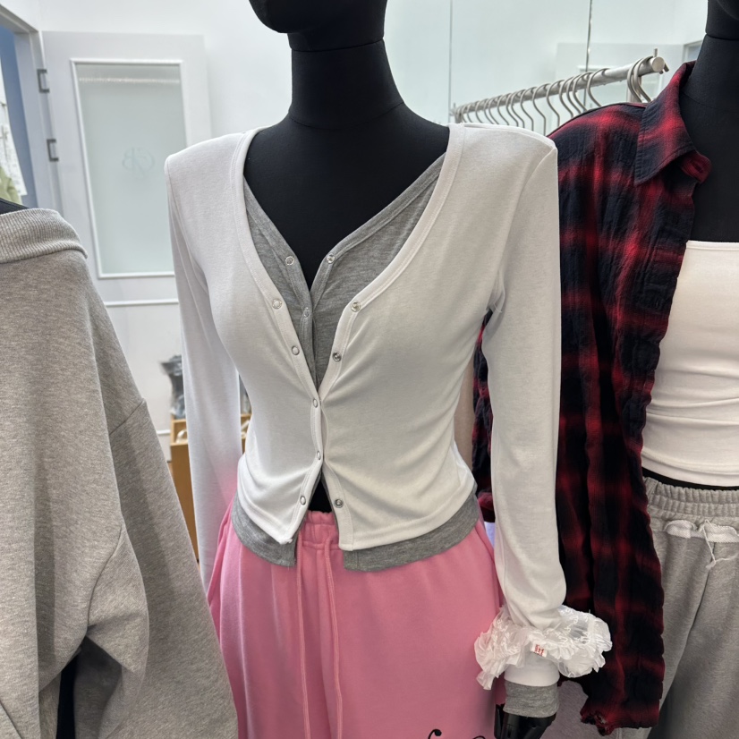 GABIZON韓國直郵女裝新款職業休閑熱賣26春夏長袖T恤假兩件GABIZON長袖T恤圖色2