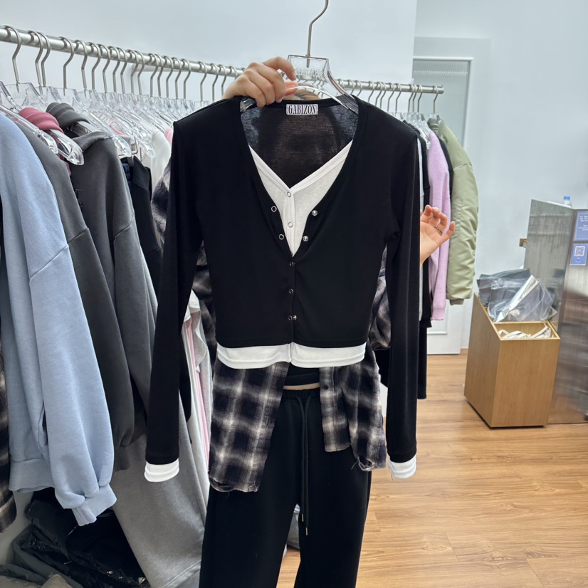 GABIZON韓國直郵女裝新款職業休閑熱賣26春夏長袖T恤假兩件GABIZON長袖T恤圖色4