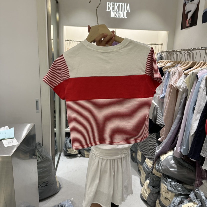 BERTHA韓國東大門代購女士新品推薦休閑職業26春夏時尚T恤BERTHAT恤
