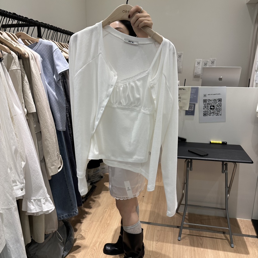 ORE-P韓國代購女裝新品時尚推薦休閑26春夏長袖T恤不含吊帶ORE長袖T恤圖色1