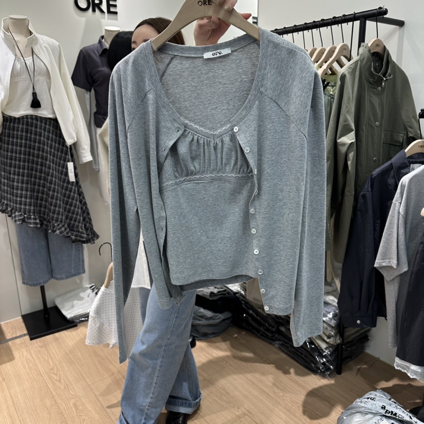 ORE-P韓國代購女裝新品時尚推薦休閑26春夏長袖T恤不含吊帶ORE長袖T恤圖色3