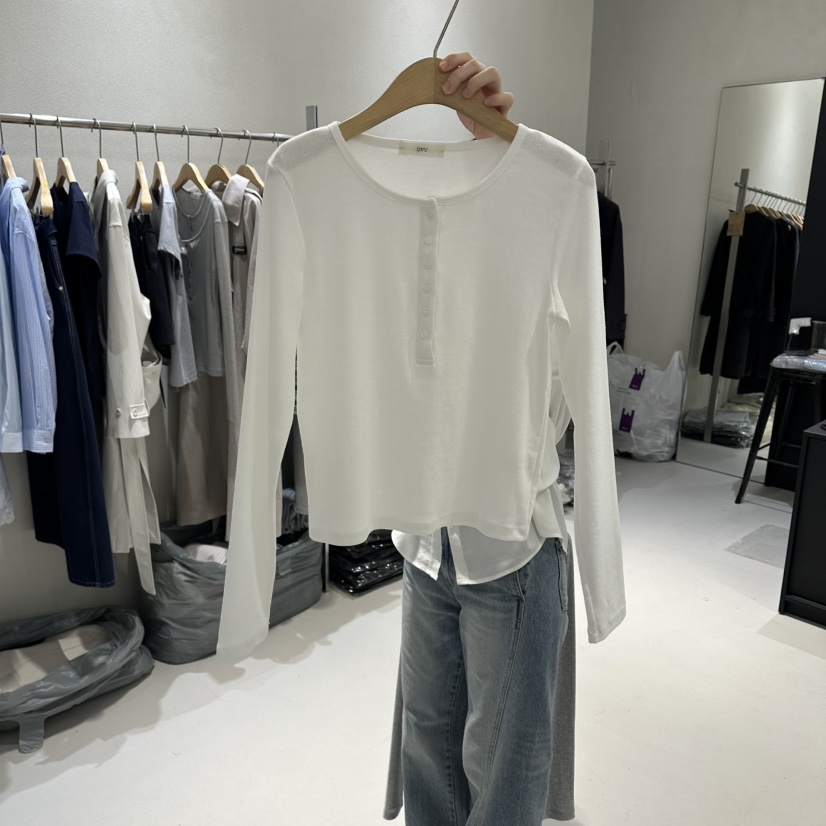 OVU韓國直郵女裝新款休閑熱賣推薦人氣職業26春夏長袖T恤OVU長袖T恤圖色1