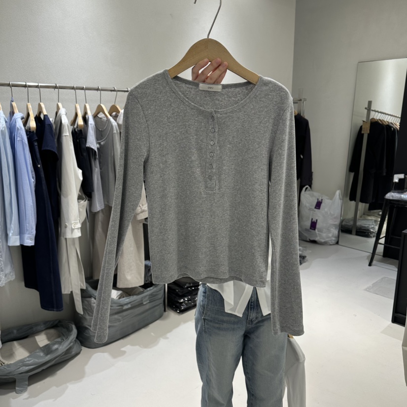 OVU韓國直郵女裝新款休閑熱賣推薦人氣職業26春夏長袖T恤OVU長袖T恤圖色2