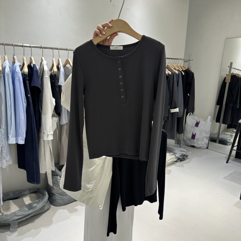 OVU韓國直郵女裝新款休閑熱賣推薦人氣職業26春夏長袖T恤OVU長袖T恤圖色3墨色