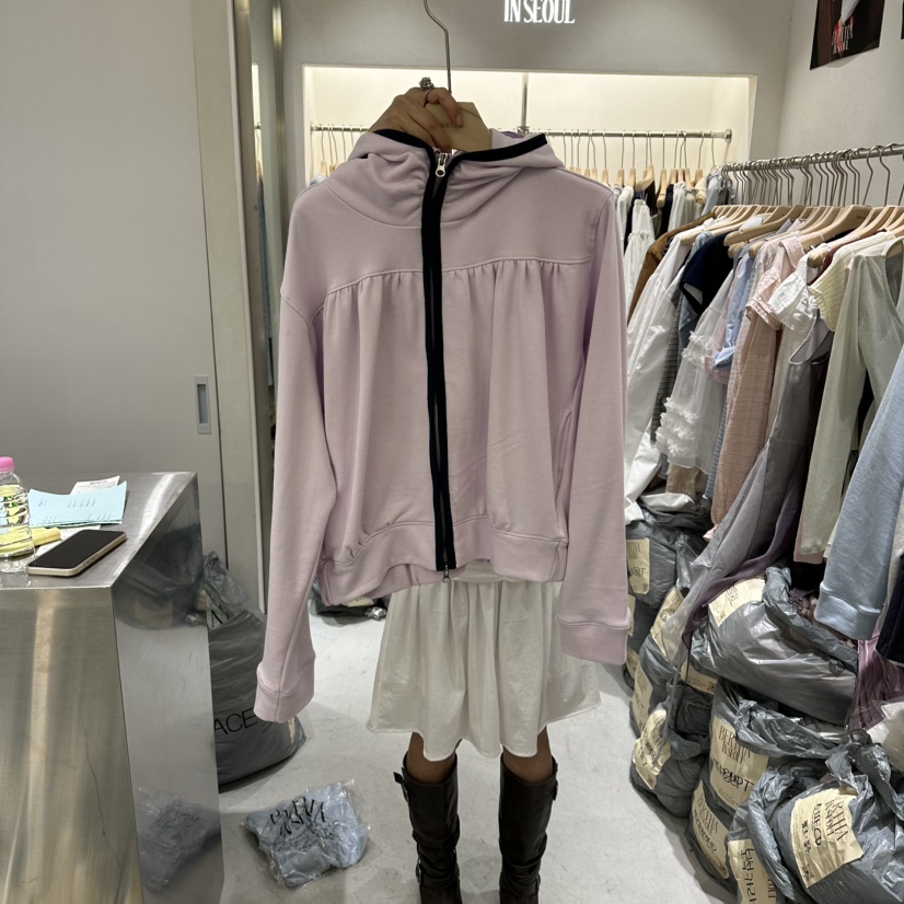 BERTHA韓國代購女裝新款推薦時尚熱賣人氣夾克連帽拉鏈衫BERTHA夾克圖色3