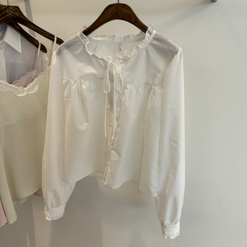 AGO韓國代購女士新款人氣熱賣26春夏休閑時尚職業襯衫蕾絲衫AGO襯衫/蕾絲衫圖色1