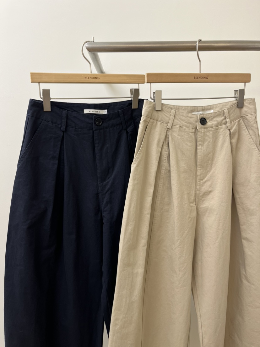 BLENDING-p韓國東大門直郵女士新款人氣休閑褲斜紋棉布褶裥BLENDING-p休閑褲