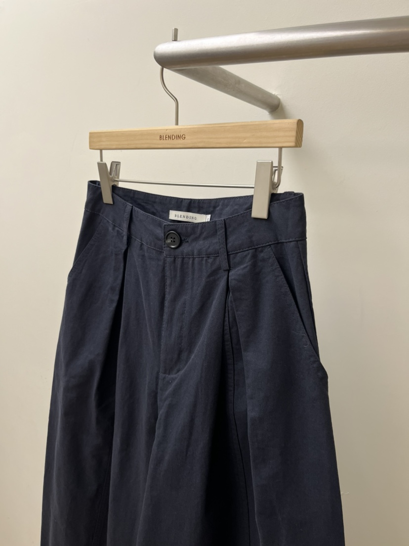 BLENDING-p韓國東大門直郵女士新款人氣休閑褲斜紋棉布褶裥BLENDING-p休閑褲