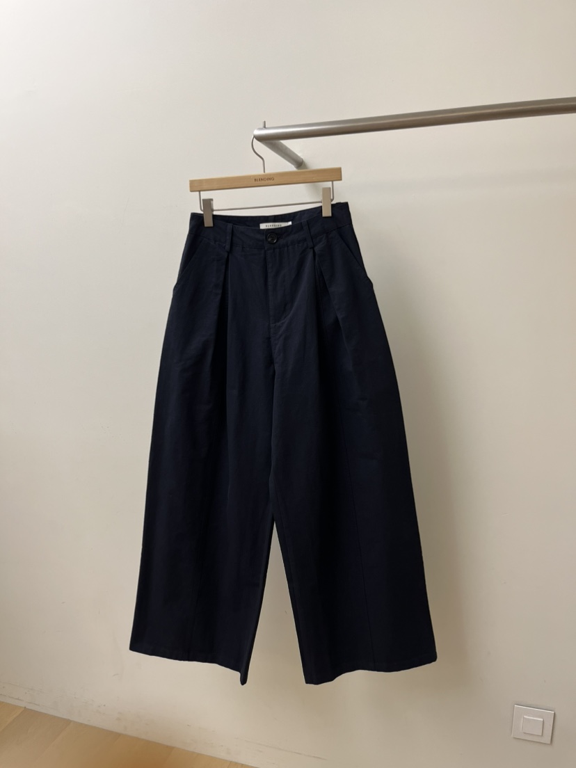 BLENDING-p韓國東大門直郵女士新款人氣休閑褲斜紋棉布褶裥BLENDING-p休閑褲圖色2