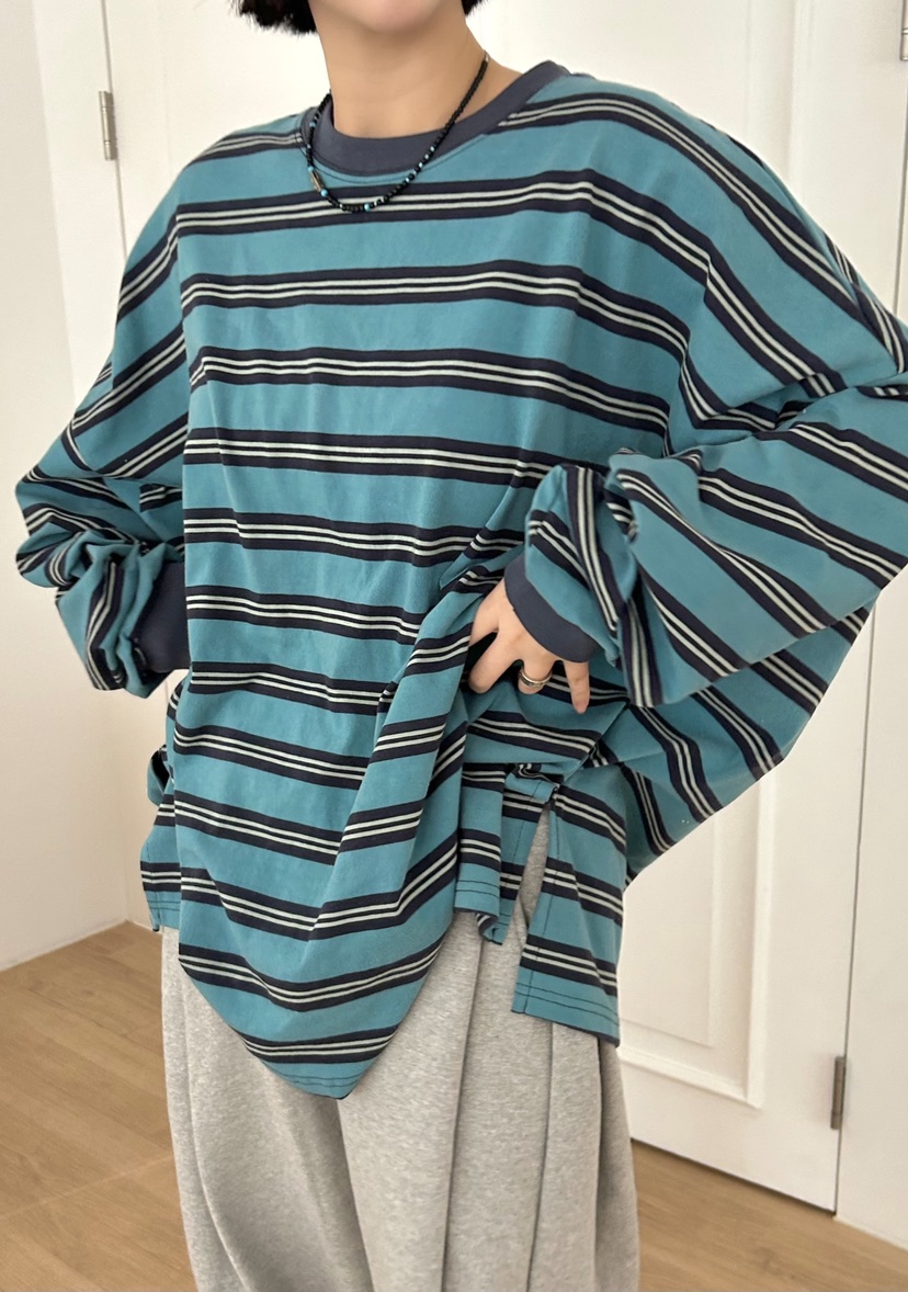 THE LINE-Q東大門代購女裝新款26春夏職業真品熱賣長袖T恤THE LINE-Q長袖T恤圖色2