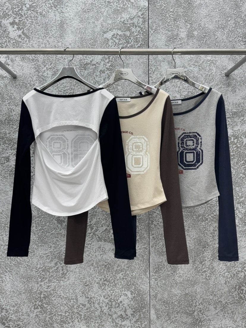 BADCALM東大門直郵女士新款26春夏人氣真品推薦職業長袖T恤BADCALM長袖T恤