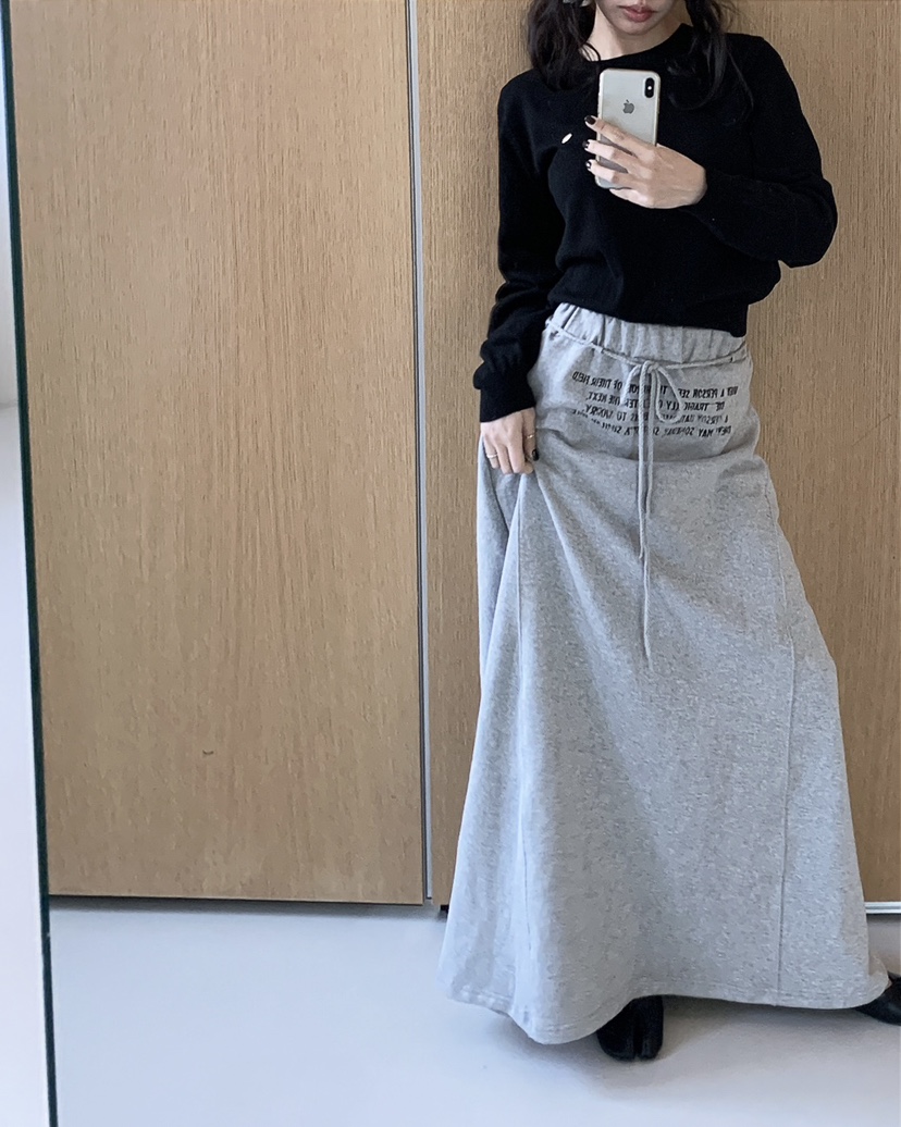 LIVE AID-P韓國直郵女士新款真品時尚職業熱賣長裙含腰繩LIVE AID-P長裙