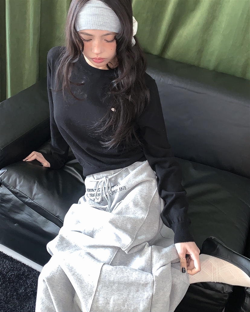 LIVE AID-P韓國直郵女士新款真品時尚職業熱賣長裙含腰繩LIVE AID-P長裙