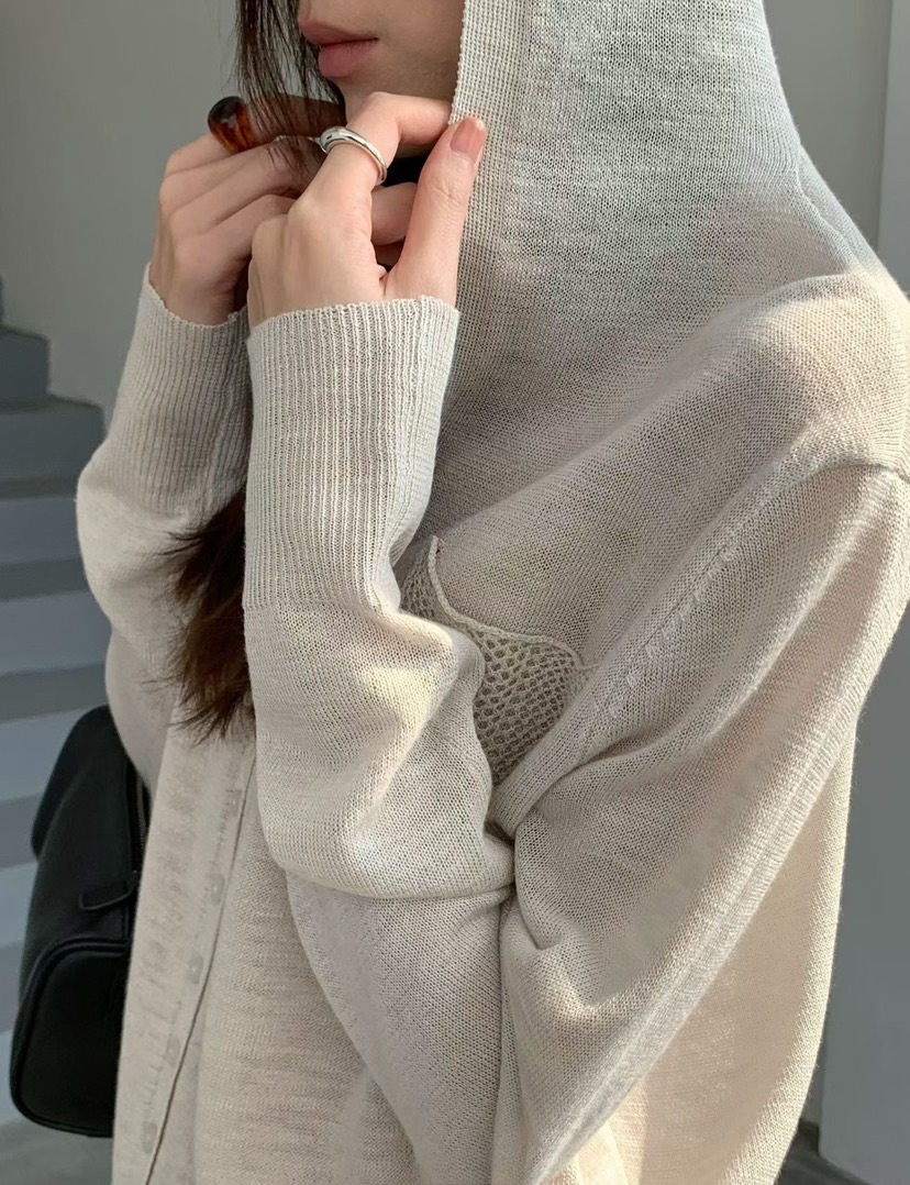 OLA東大門實拍女士新品職業推薦熱賣真品針織衫連帽衫口袋mellor/OLA針織衫