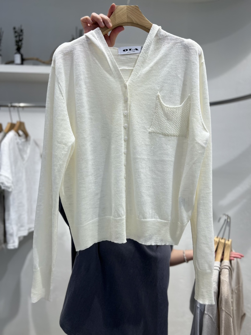 OLA東大門實拍女士新品職業推薦熱賣真品針織衫連帽衫口袋mellor/OLA針織衫圖色1