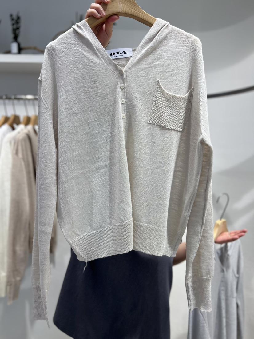 OLA東大門實拍女士新品職業推薦熱賣真品針織衫連帽衫口袋mellor/OLA針織衫圖色3
