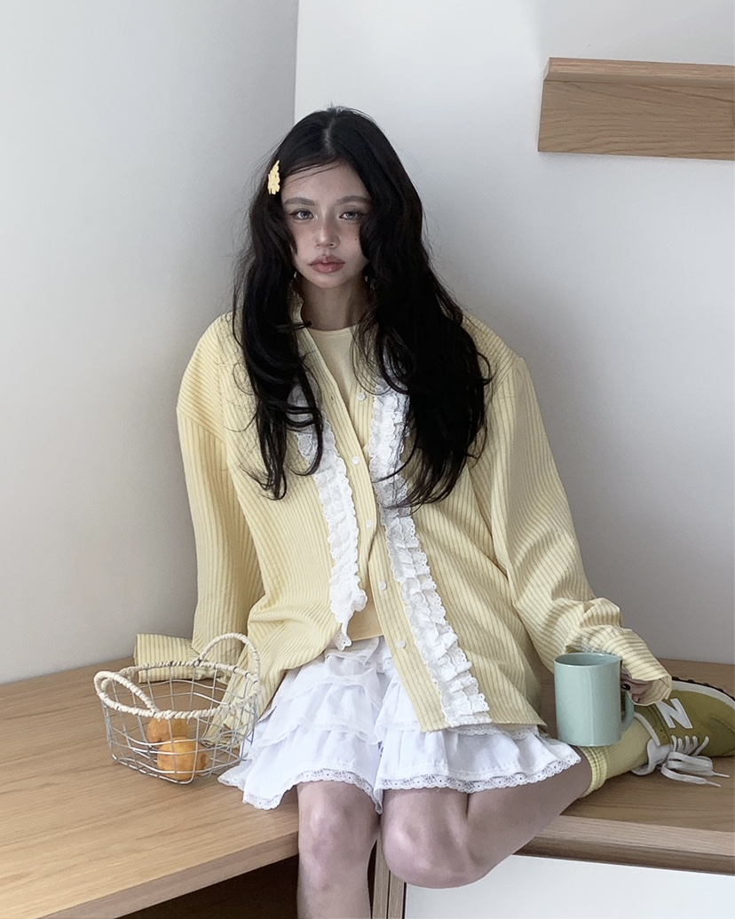 LIVE AID-P韓國直郵女士新品職業真品26春夏襯衫蕾絲衫LIVE AID-P襯衫/蕾絲衫