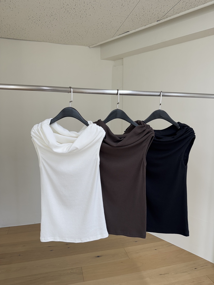 BLACK PIG東大門直郵女裝新款熱賣26春夏職業時尚T恤露肩VIVIAN_LEET恤圖色2左二色