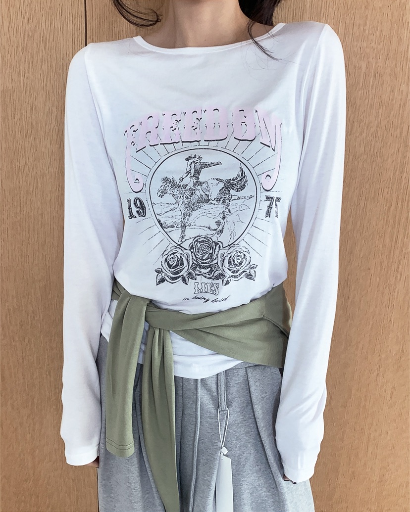 LIVE AID-P東大門代購女士新品真品職業時尚人氣長袖T恤LIVE AID-P長袖T恤