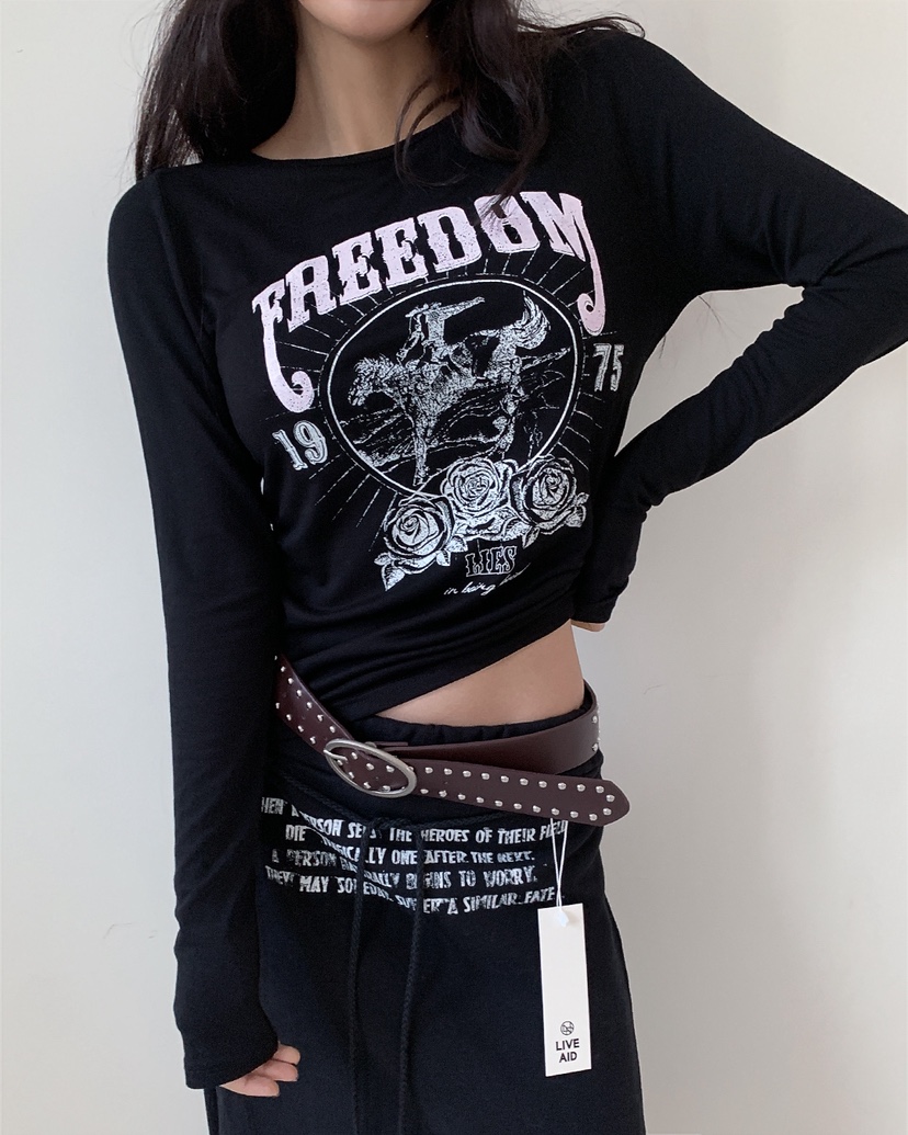 LIVE AID-P東大門代購女士新品真品職業時尚人氣長袖T恤LIVE AID-P長袖T恤