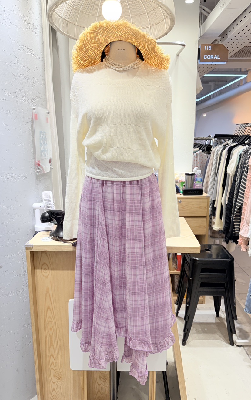 CORAL韓國直郵女裝新品真品休閑26春夏職業人氣熱賣推薦長裙CORAL長裙