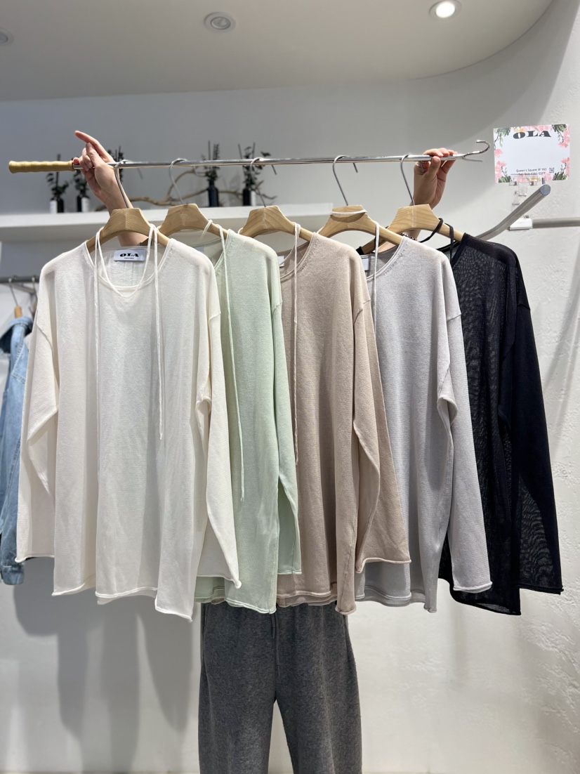 OLA韓國直郵女裝新品26春夏真品休閑熱賣推薦針織衫含腰繩mellor/OLA針織衫