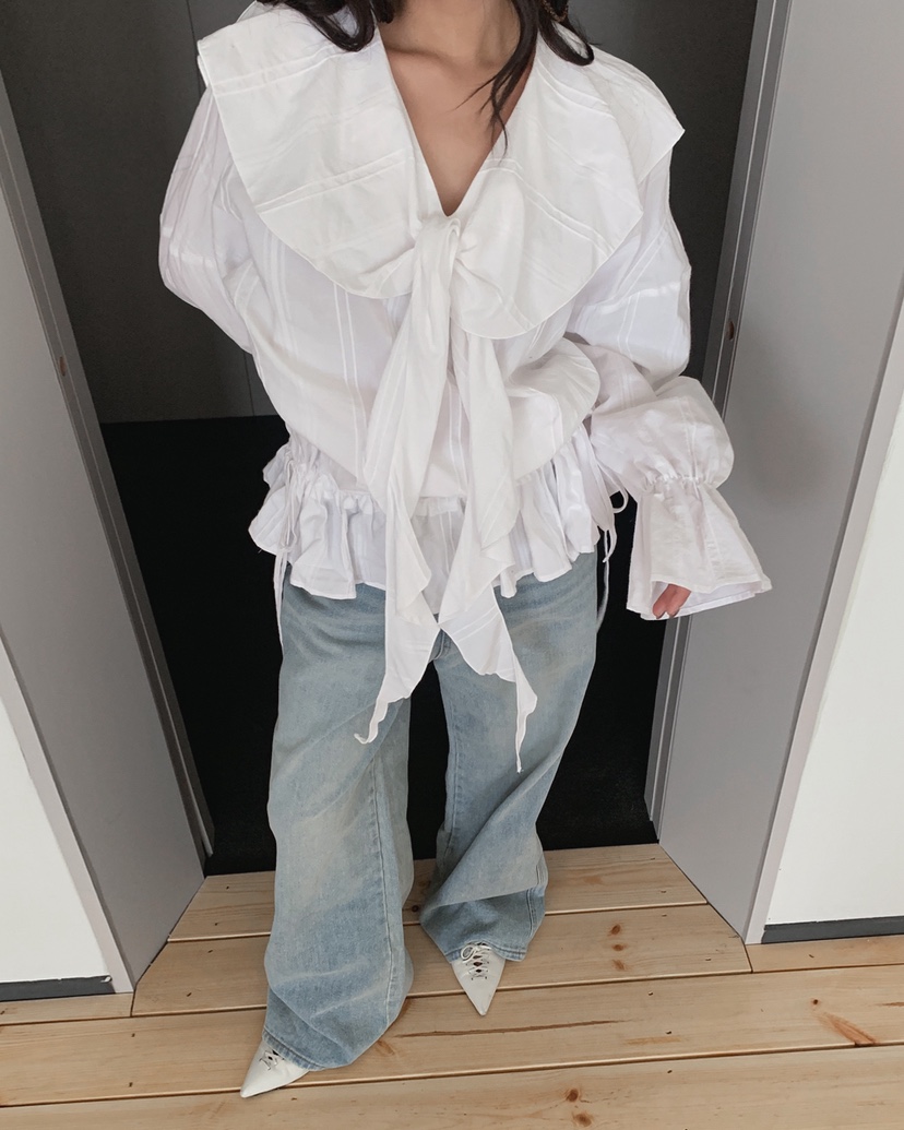 LIVE AID-P東大門實拍女裝新品人氣休閑26春夏襯衫蕾絲衫LIVE AID-P襯衫/蕾絲衫