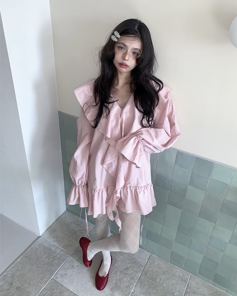 LIVE AID-P東大門實拍女裝新品人氣休閑26春夏襯衫蕾絲衫LIVE AID-P襯衫/蕾絲衫