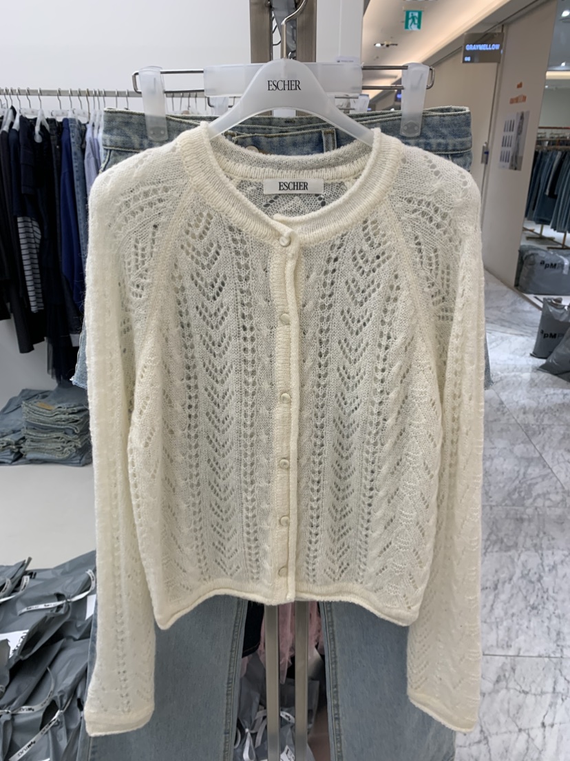 ESCHER東大門實拍女士新款休閑推薦26春夏針織衫馬海毛圍巾ESCHER針織衫圖色2