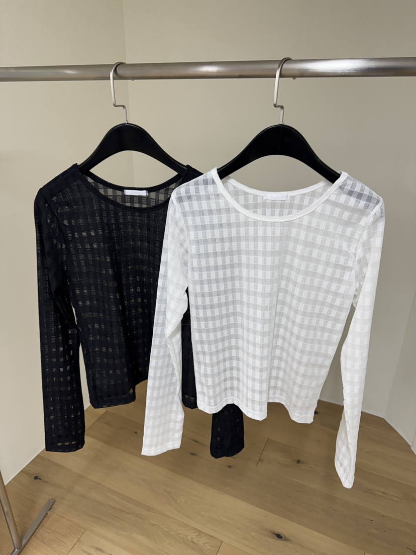 BLACK PIG東大門直郵女裝新品推薦熱賣職業休閑長袖T恤透明VIVIAN_LEE長袖T恤圖色2左一色