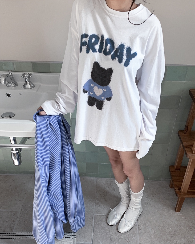 LIVE AID-P東大門實拍女裝新品人氣休閑26春夏熱賣長袖T恤LIVE AID-P長袖T恤